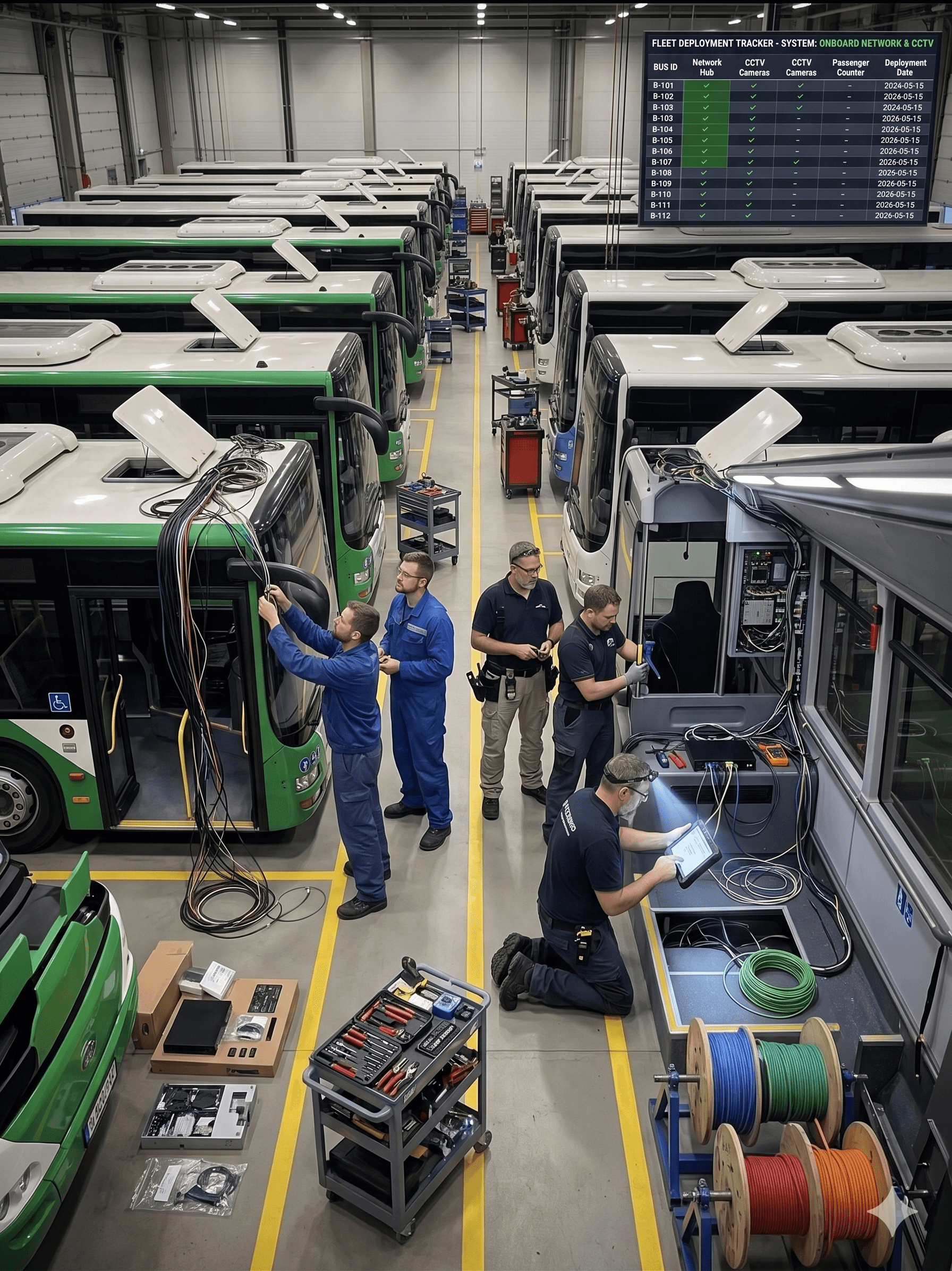Bus fleet installation